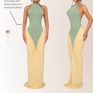 Coucoo Green and Yellow Dress